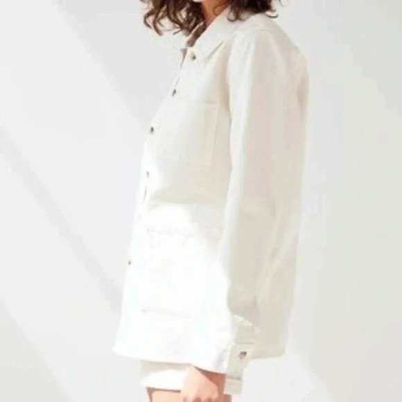 Aritzia Wilfred Free White Abigail chore coat Shacket Denim Jacket Size XS - Picture 5 of 13